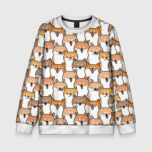 Детский свитшот Узор сиба ину / 3D-Белый – фото 1