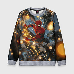 Свитшот детский Spiderman на новогодней елке, цвет: 3D-меланж