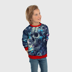 Свитшот детский Vanguard compozition with skull - ai art fantasy, цвет: 3D-красный — фото 2