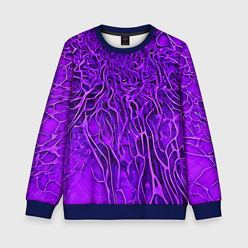 Детский свитшот Фиолетовый симбионт абстракция / 3D-Синий – фото 1