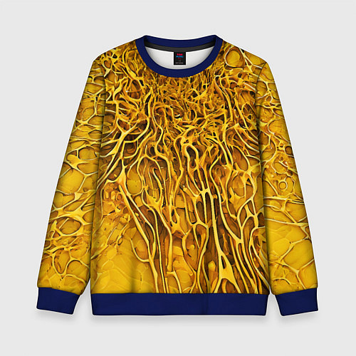 Детский свитшот Жёлтый симбионт абстракция / 3D-Синий – фото 1