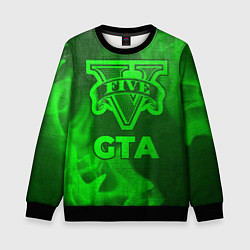 Свитшот детский GTA - green gradient, цвет: 3D-черный