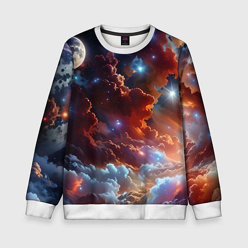 Детский свитшот Космические звезды / 3D-Белый – фото 1