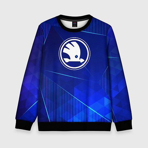 Детский свитшот Skoda blue poly / 3D-Черный – фото 1