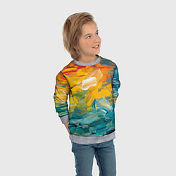 Свитшот детский Хаотичный цветные мазки краски, цвет: 3D-меланж — фото 2