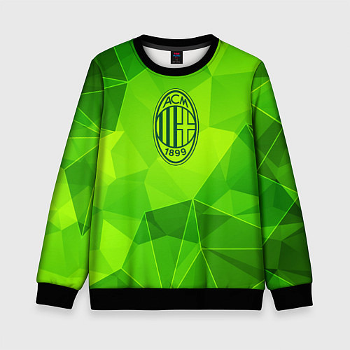 Детский свитшот AC Milan green poly / 3D-Черный – фото 1