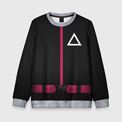 Свитшот детский Форма стражи - Треугольник Squid Game, цвет: 3D-меланж