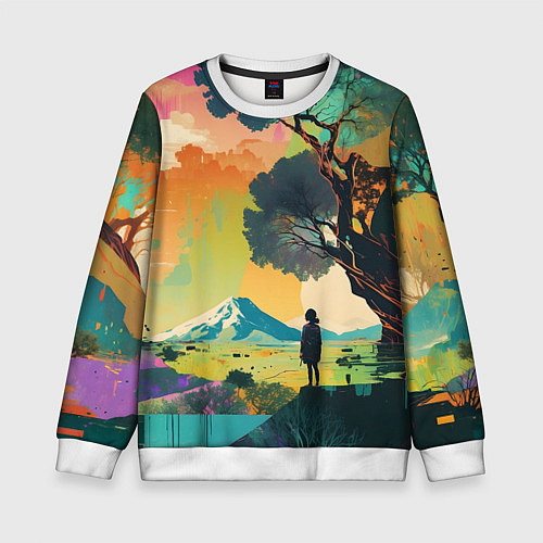 Детский свитшот На природе абстракция / 3D-Белый – фото 1