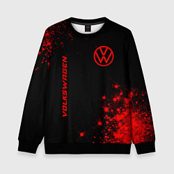 Свитшот детский Volkswagen - red gradient вертикально, цвет: 3D-черный