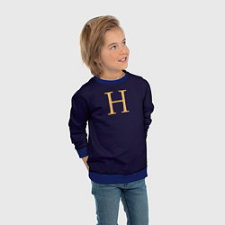 Свитшот детский Weasley jumper letter H, цвет: 3D-синий — фото 2