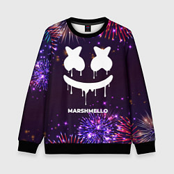 Свитшот детский Праздничный Marshmello, цвет: 3D-черный