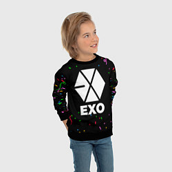 Свитшот детский Exo конфети, цвет: 3D-черный — фото 2