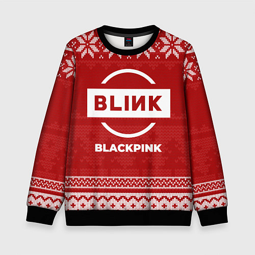 Детский свитшот Новогодний Blackpink / 3D-Черный – фото 1