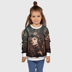 Свитшот детский Волевая девушка-андроид, цвет: 3D-белый — фото 2