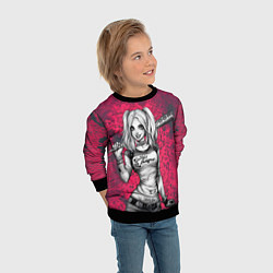 Свитшот детский Харли Квинн с битой, цвет: 3D-черный — фото 2
