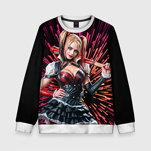 Детский свитшот Harley Quinn / 3D-Белый – фото 1