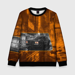 Детский свитшот Авто с оранжевыми фарами