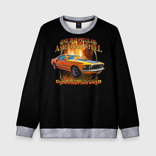 Детский свитшот Автомобиль Ford Mustang / 3D-Меланж – фото 1