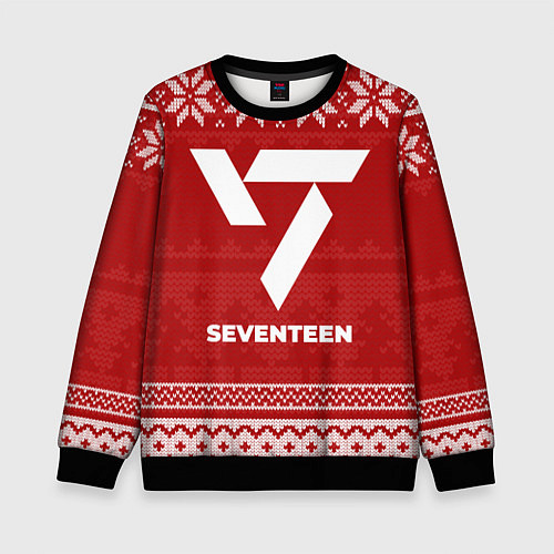 Детский свитшот Новогодний Seventeen / 3D-Черный – фото 1