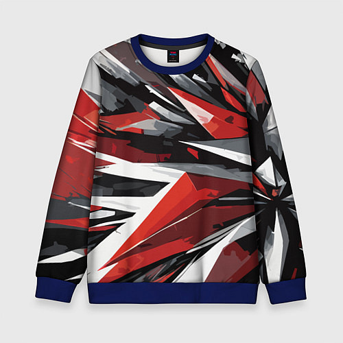 Детский свитшот Чёрно-красно-белая абстракция / 3D-Синий – фото 1
