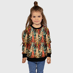 Свитшот детский Новогодний еловый лес, цвет: 3D-черный — фото 2