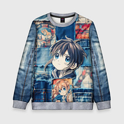 Детский свитшот Девочка аниме на пэчворк