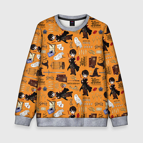 Детский свитшот Гарри Поттер паттерн / 3D-Меланж – фото 1