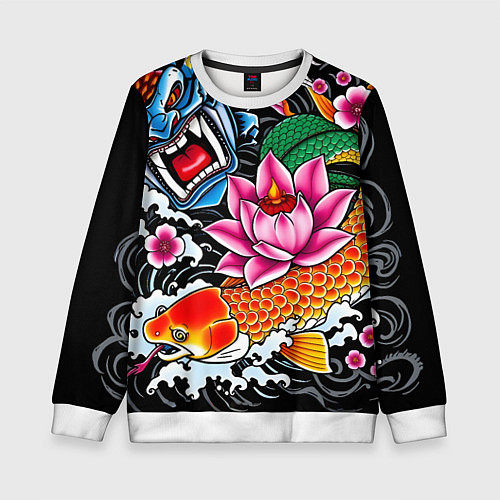 Детский свитшот Иредзуми татуировка / 3D-Белый – фото 1