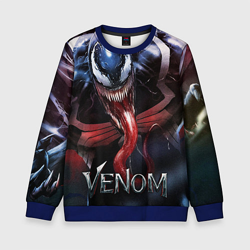 Детский свитшот Веном симбиот пришелец / 3D-Синий – фото 1