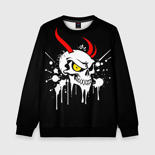 Детский свитшот Череп самурая арт / 3D-Черный – фото 1