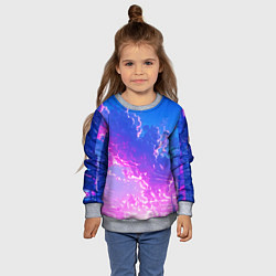 Свитшот детский Розовые тучи на голубом небе киберпанк, цвет: 3D-меланж — фото 2