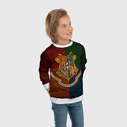 Свитшот детский Hogwarts emblem, цвет: 3D-белый — фото 2