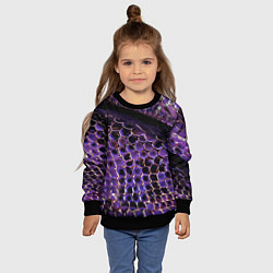 Свитшот детский Фиолетовая кожа змеи, цвет: 3D-черный — фото 2