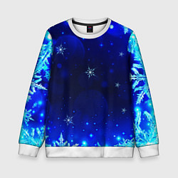 Свитшот детский Снежный узор, цвет: 3D-белый