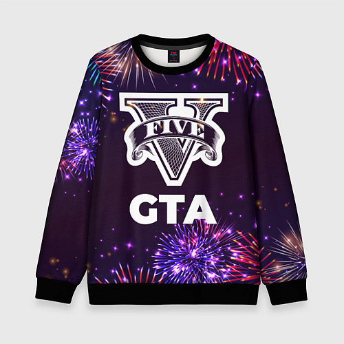 Детский свитшот Праздничный GTA / 3D-Черный – фото 1