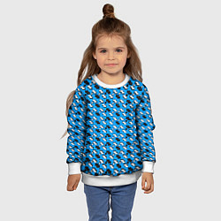 Свитшот детский Чёрно-белые фигуры на синем фоне, цвет: 3D-белый — фото 2