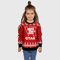 Свитшот детский Новогодний GTA6 с оленями, цвет: 3D-черный — фото 2