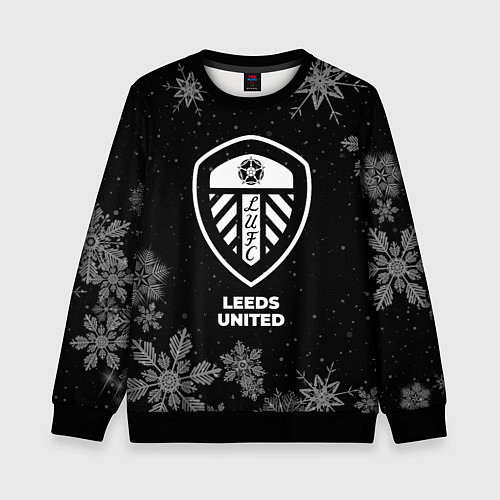 Детский свитшот Снежный Leeds United / 3D-Черный – фото 1