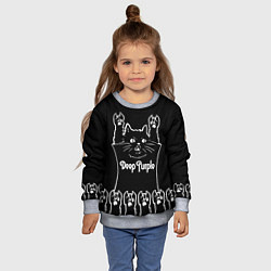 Свитшот детский Deep Purple: cat rock, цвет: 3D-меланж — фото 2