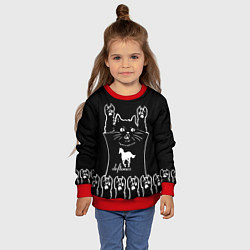 Свитшот детский Deftones: cat rock, цвет: 3D-красный — фото 2