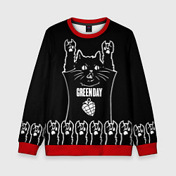 Свитшот детский Green Day: cat rock, цвет: 3D-красный