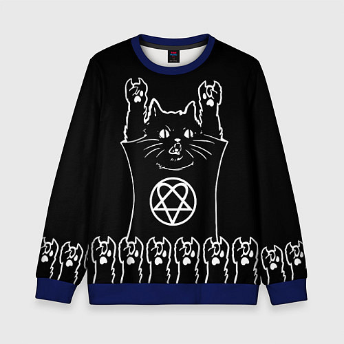 Детский свитшот HIM: cat rock / 3D-Синий – фото 1