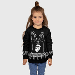 Свитшот детский Rolling Stones: cat rock, цвет: 3D-черный — фото 2