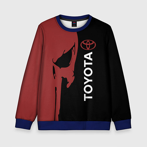 Детский свитшот Toyota и череп / 3D-Синий – фото 1