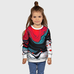 Свитшот детский Абстракция эбру, цвет: 3D-белый — фото 2