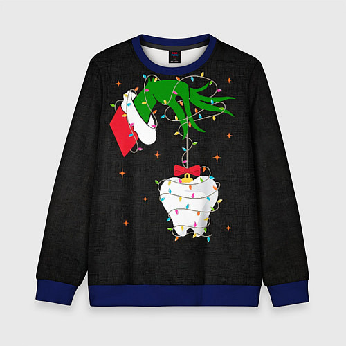 Детский свитшот Гринч похищает у зубной феи / 3D-Синий – фото 1