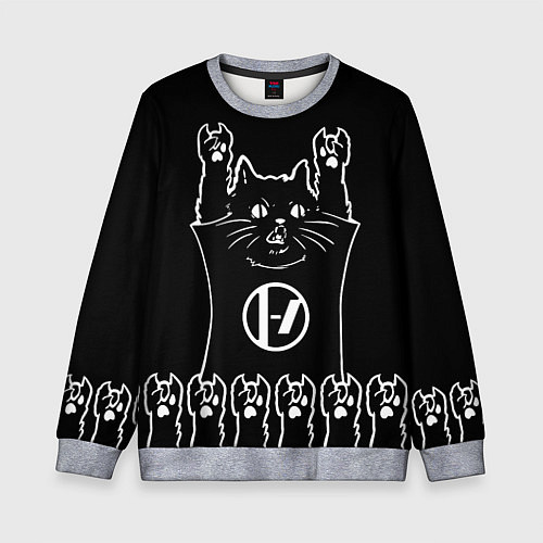 Детский свитшот Twenty one pilots: cat rock / 3D-Меланж – фото 1