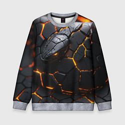 Свитшот детский Металлическая неоновая змея, цвет: 3D-меланж