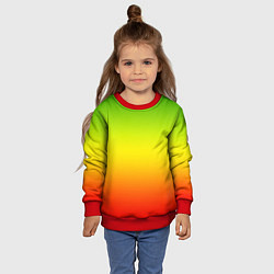 Свитшот детский Градиент сочный зелёно-жёлто-красный, цвет: 3D-красный — фото 2