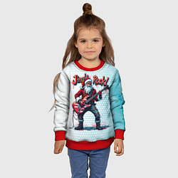 Свитшот детский Санта играет на электрогитаре, цвет: 3D-красный — фото 2